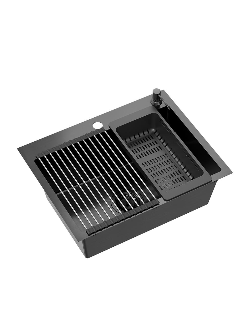 Zlewozmywak stalowy LUKE 110 WORKSTATION Czarny