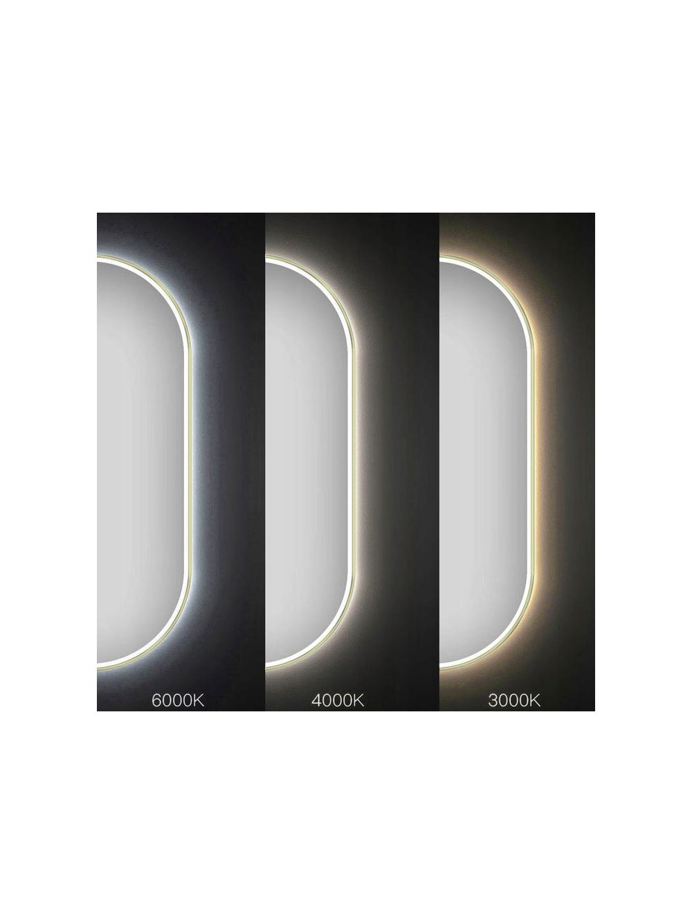 LUSTRO ŚCIENNE LED OVL 50x100cm Złote