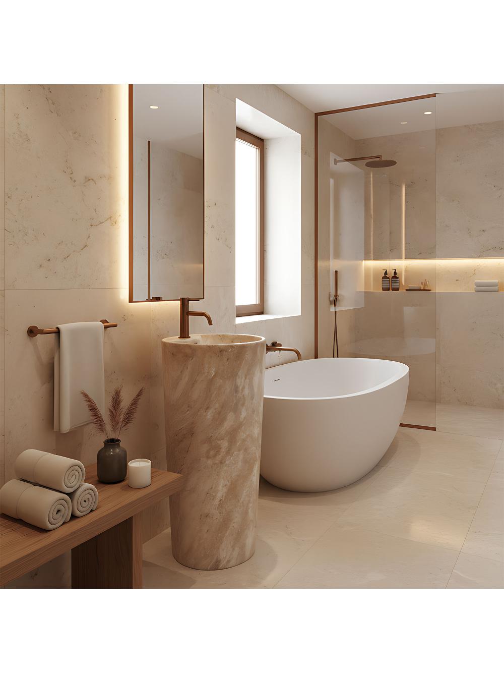 Lavoar freestanding de sine stătător Ceramic Rea Blanka Savana Matt