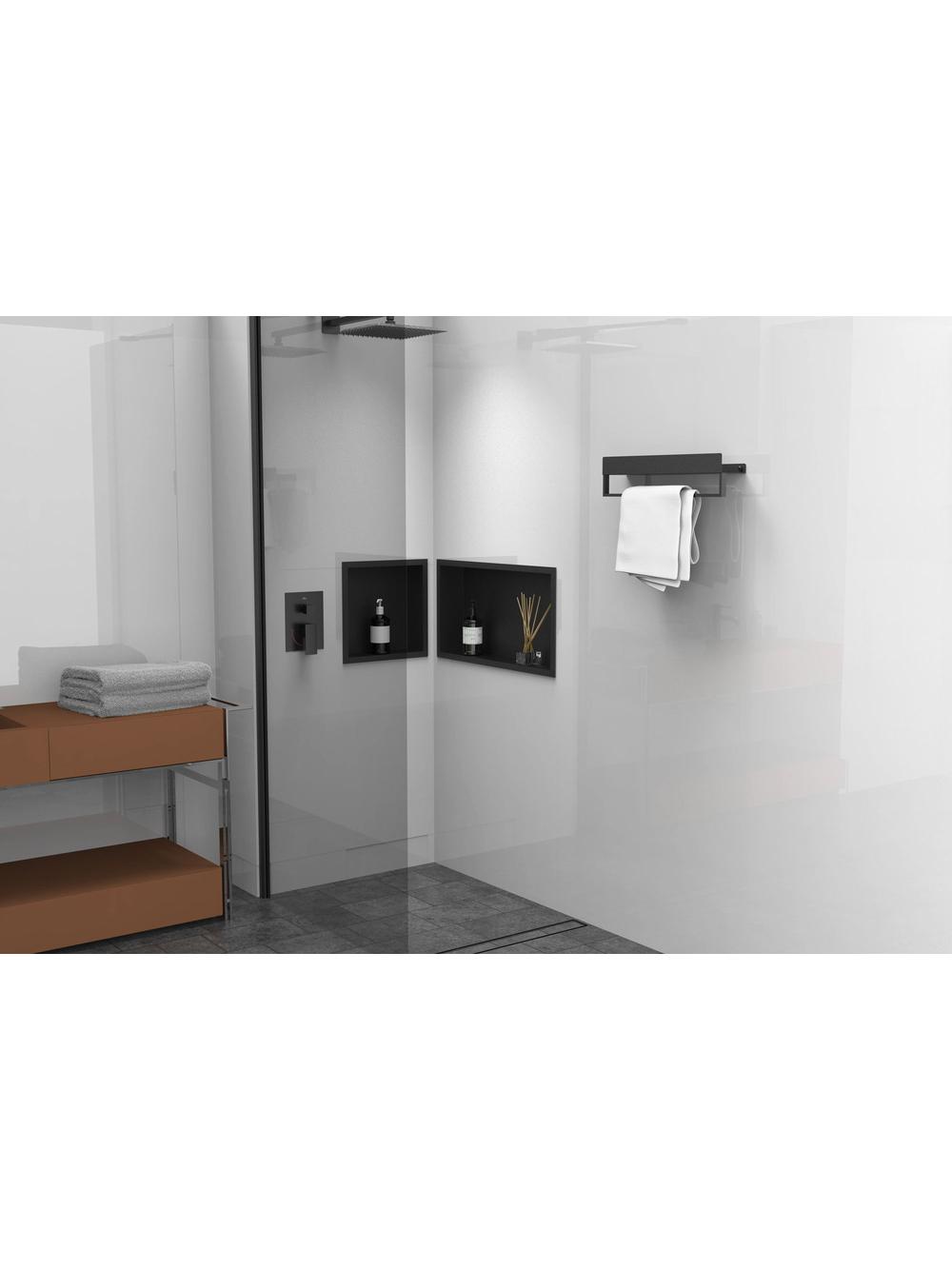 Półka łazienkowa wannowa SF01 60cm czarny mat