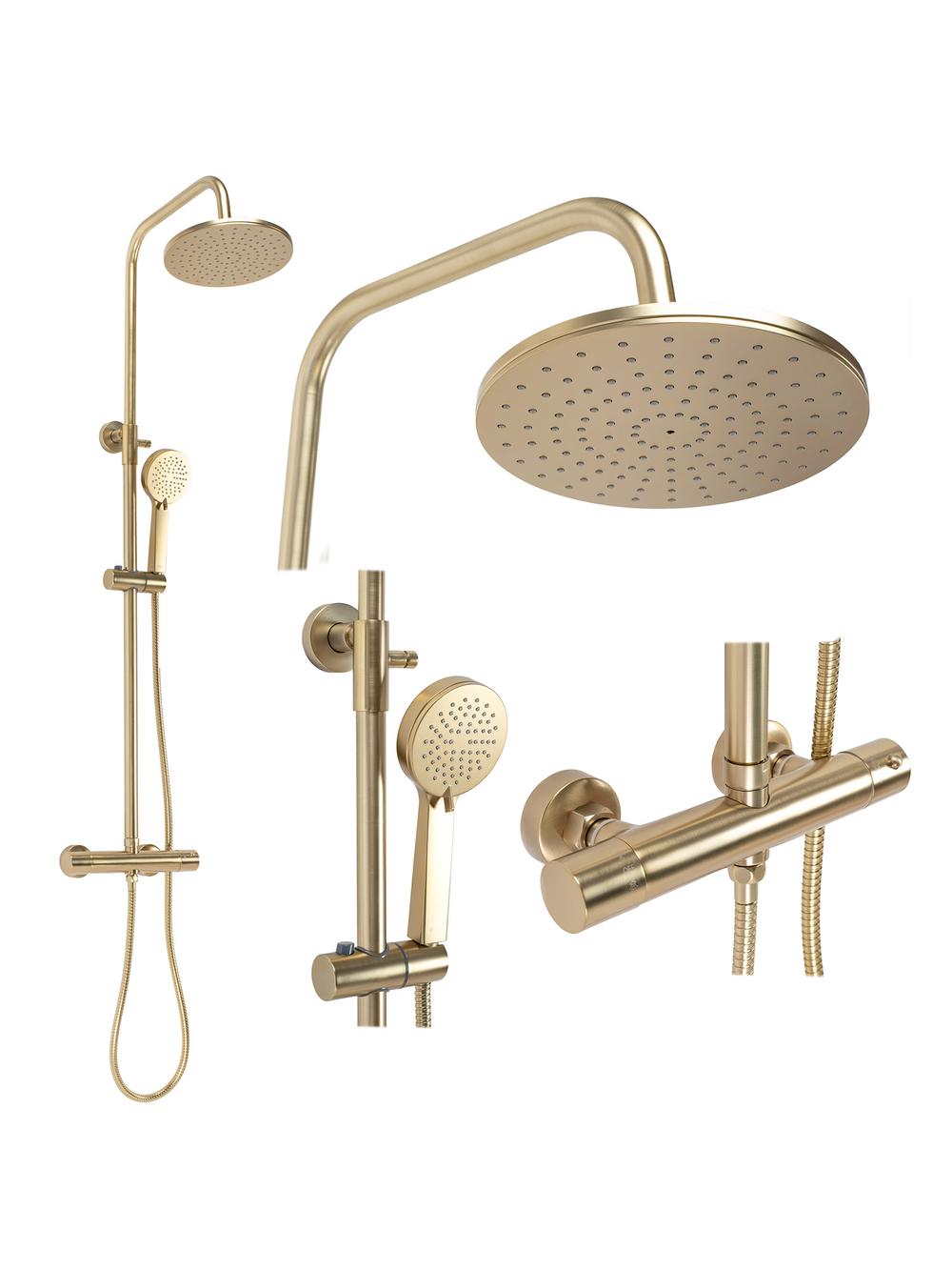 ΣΕΤ ΜΠΑΝΙΟΥ ΜΕ ΘΕΡΜΟΣΤΑΤΗ Rea PAROT Brushed Gold