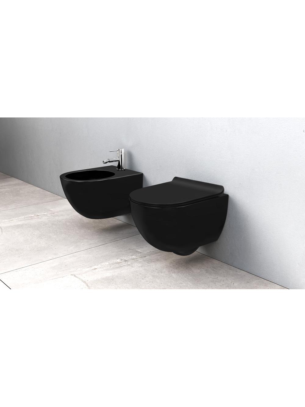 Bidet podwieszany Carlo Mini Czarny matowy