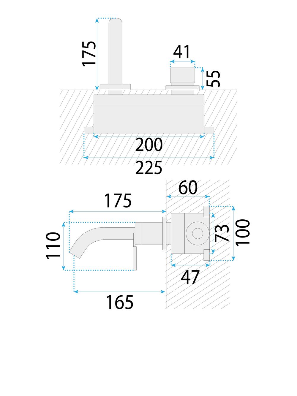 Bateria podtynkowa Rea Argon Nikiel Szczotkowany + BOX
