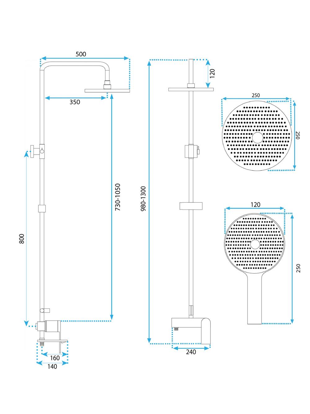Shower set REA AVALON CHROME