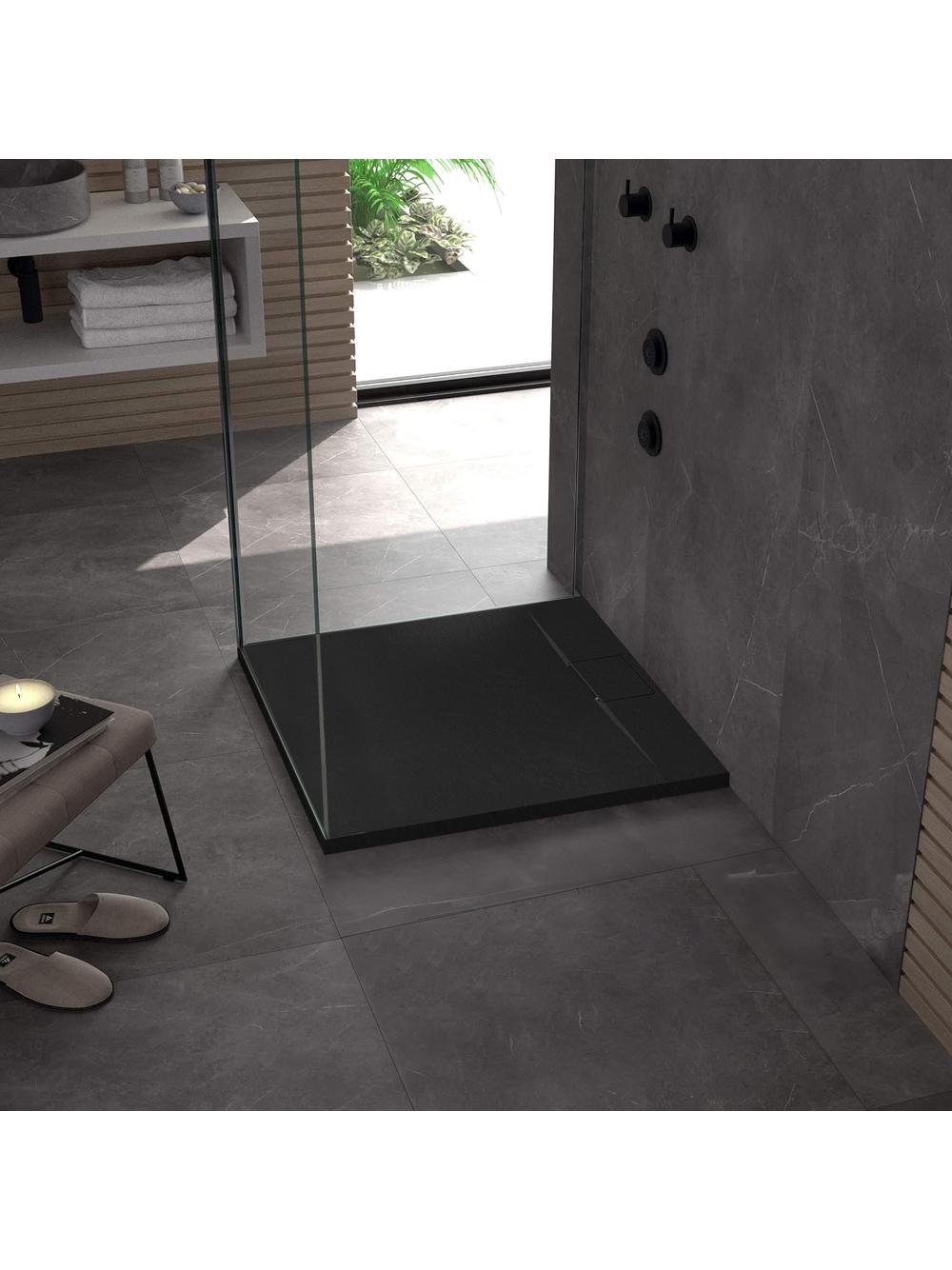 Brodzik prysznicowy Bazalt Black 90x90