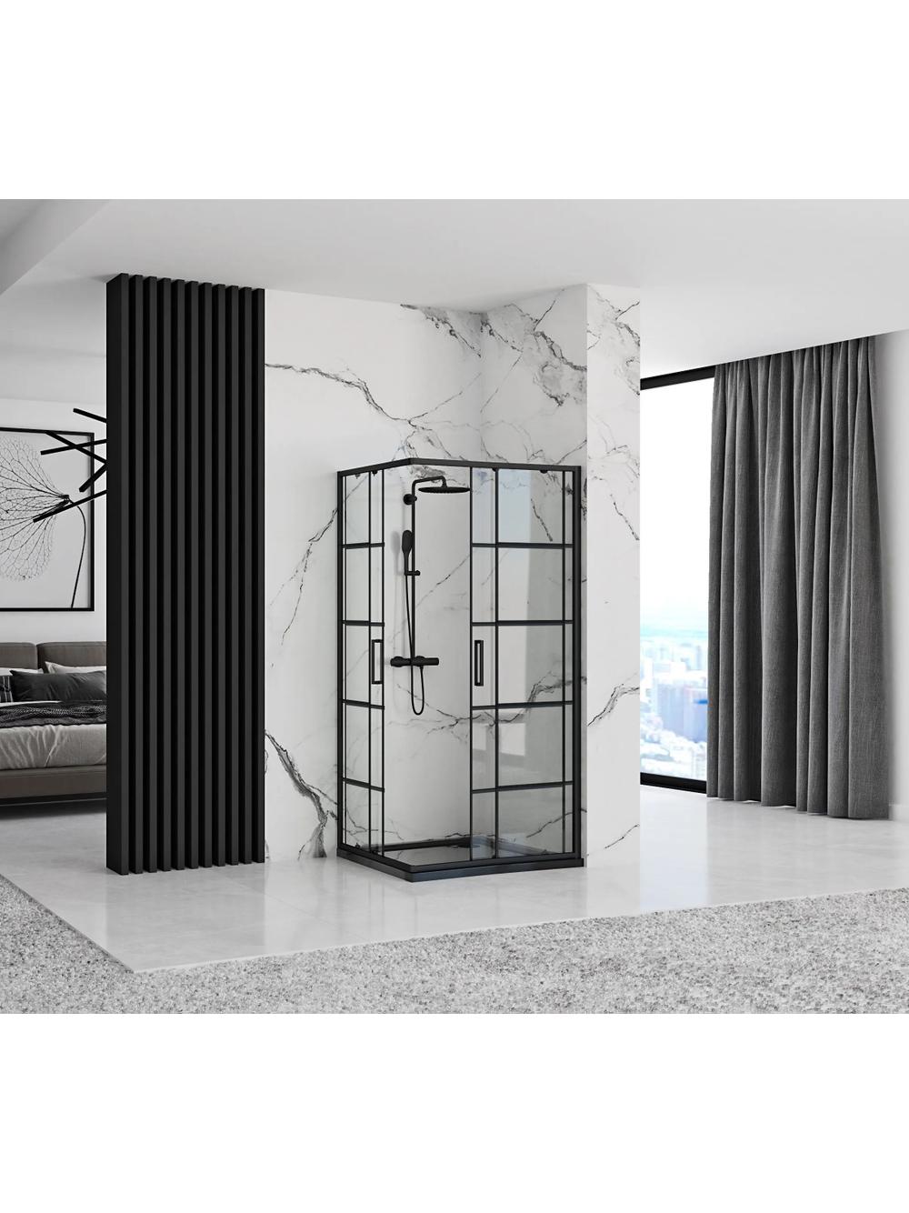 Kabina prysznicowa Rea Concept Black 80x100