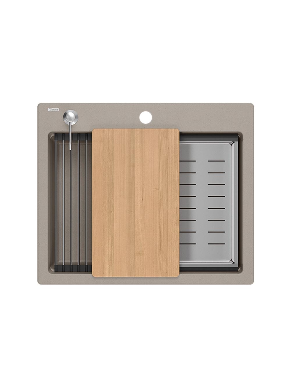 Zlewozmywak granitowy KURT 110 WORKSTATION BEŻ