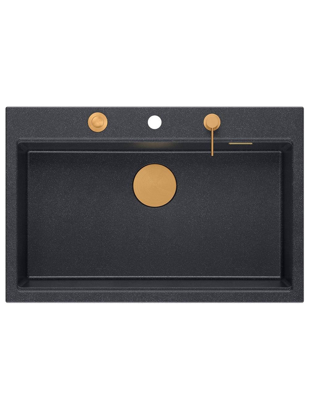 Zlewozmywak granitowy MARC 110 WORKSTATION Czarny Metalik