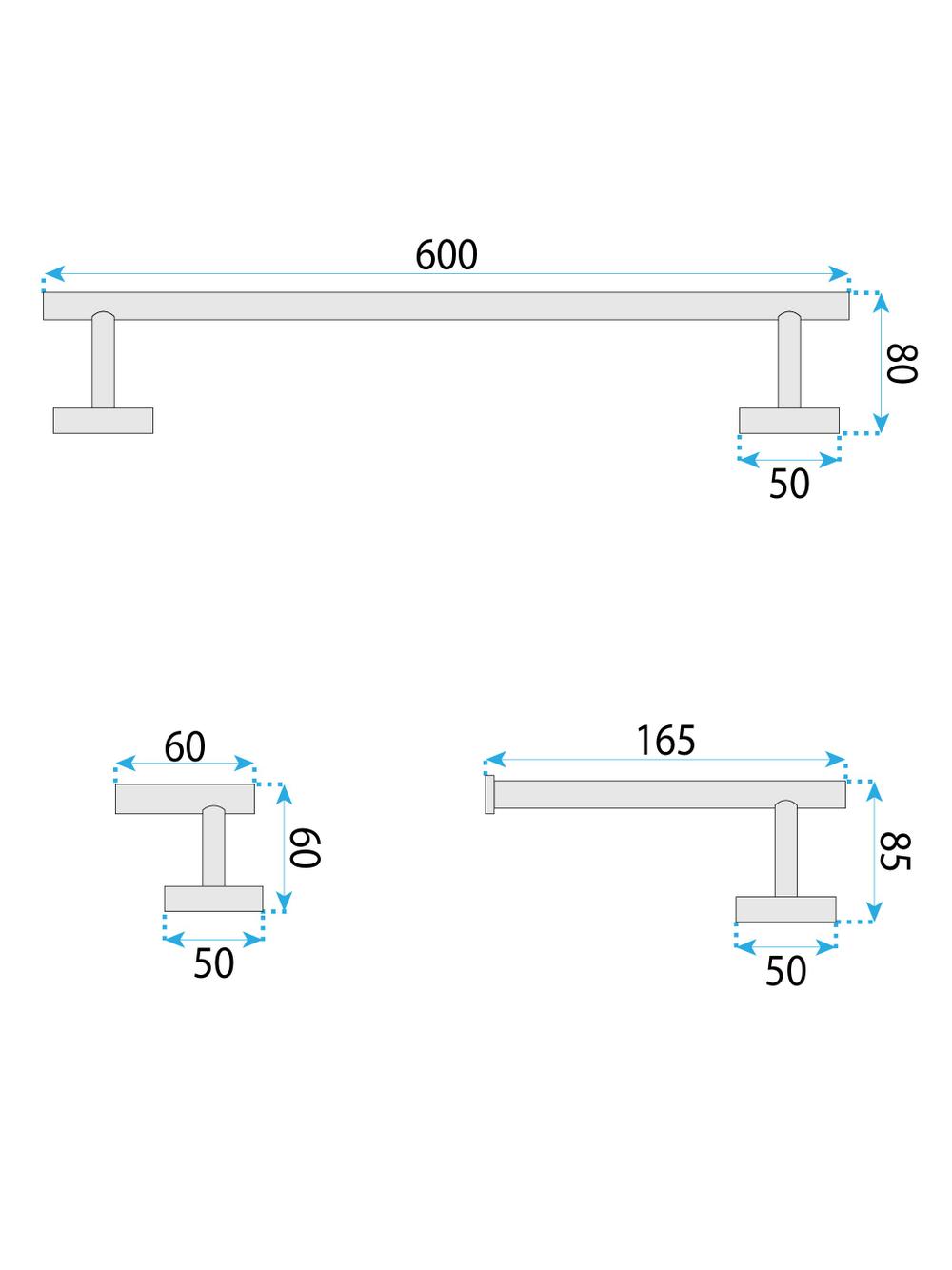 Juego de accesorios de baño Ari Black 4 piezas