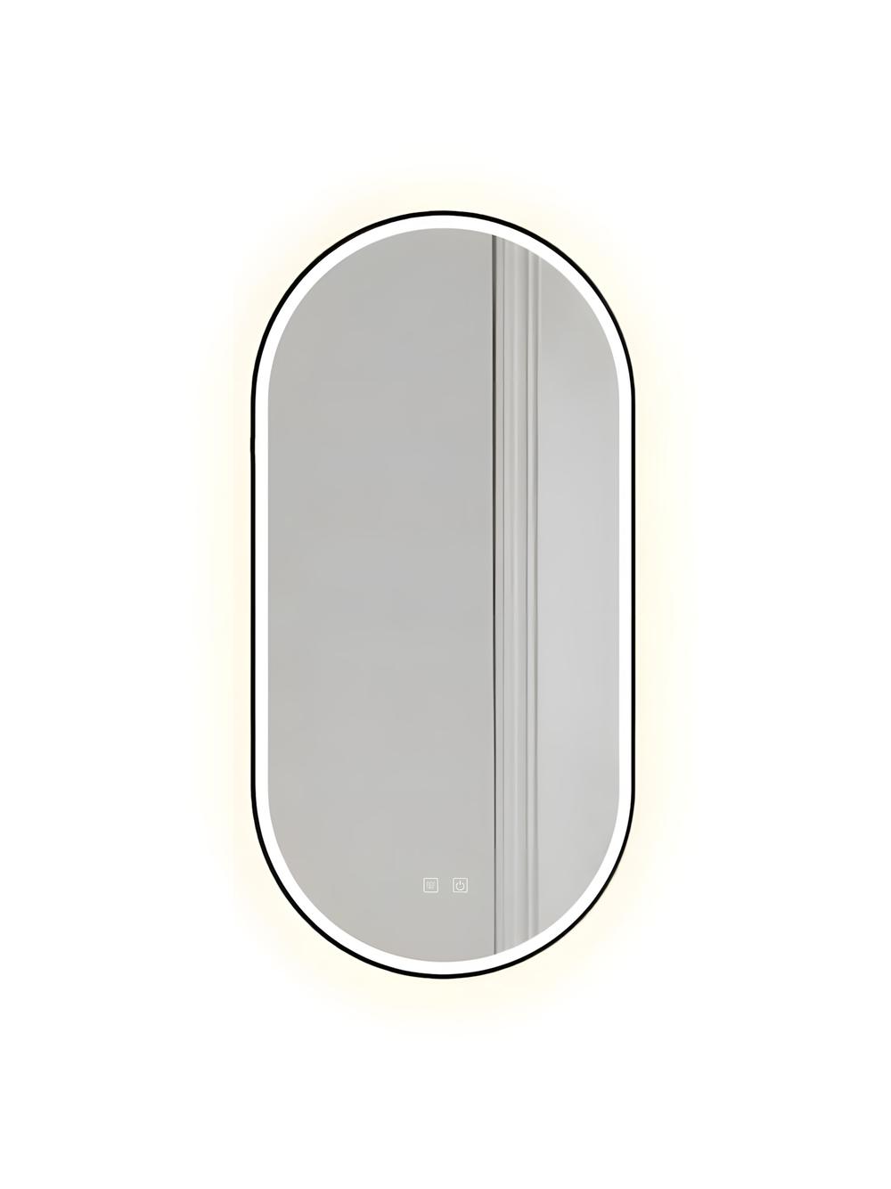 LUSTRO ŚCIENNE LED OVL 50x100cm Czarne