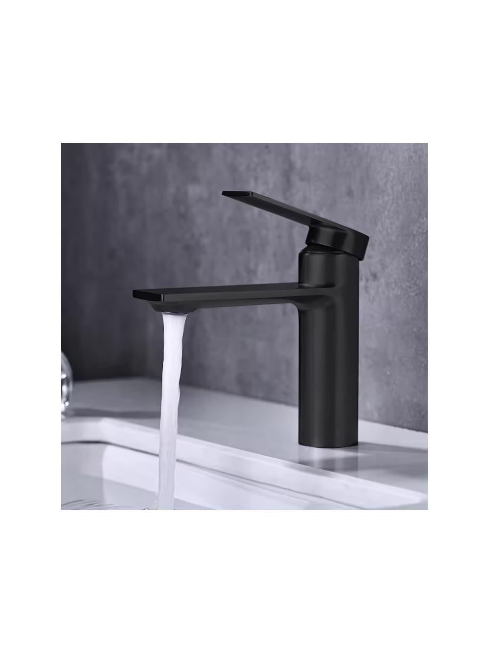 Bateria Umywalkowa REA STORM Czarna Black Niska