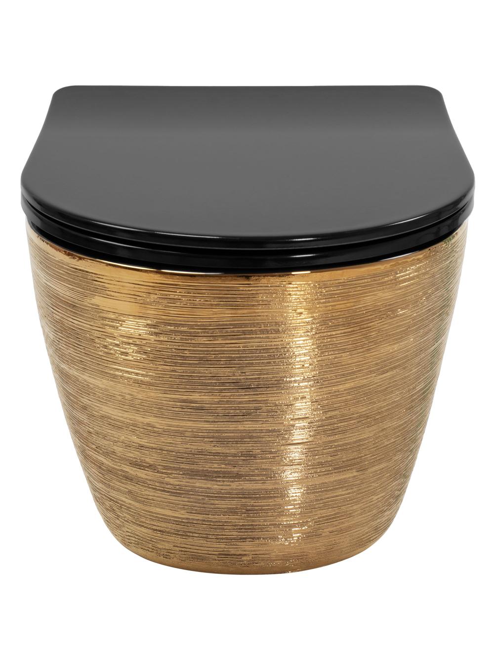WC csésze Rea Carlo Mini Tornado Black Brush Gold