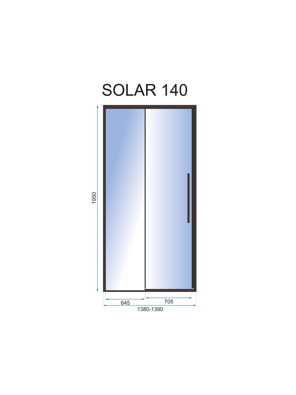 Drzwi prysznicowe SOLAR BLACK MAT 140