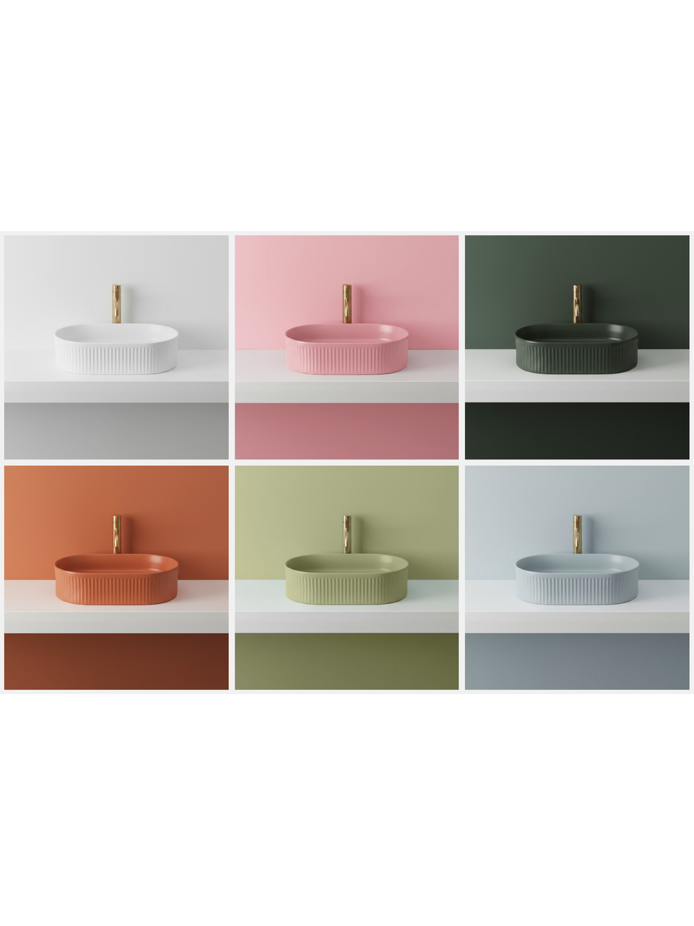 Countertop washbasin Rea Vanda Baby Blue Matt