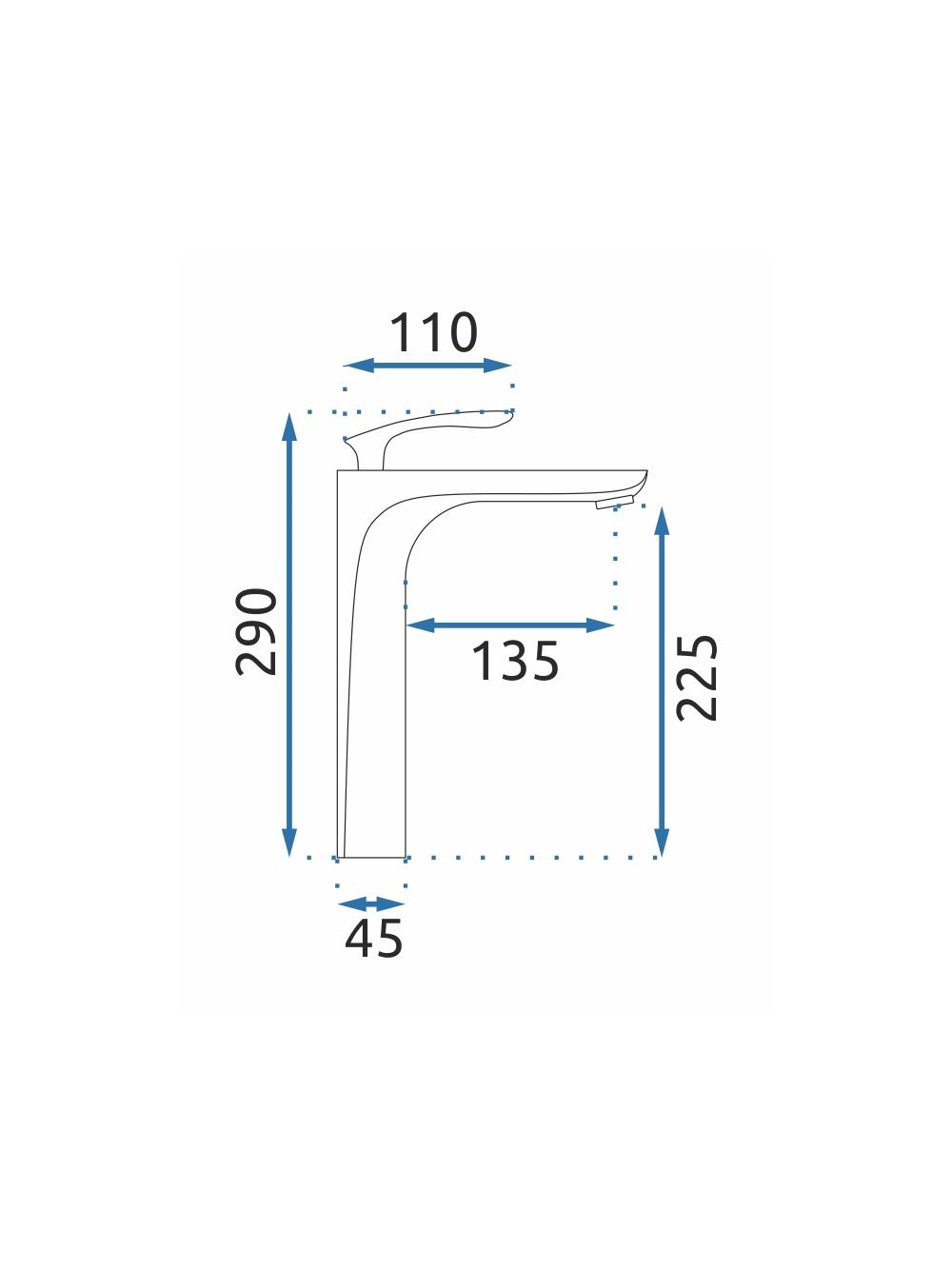 Βρύση νιπτήρα REA ORBIT Chrome High