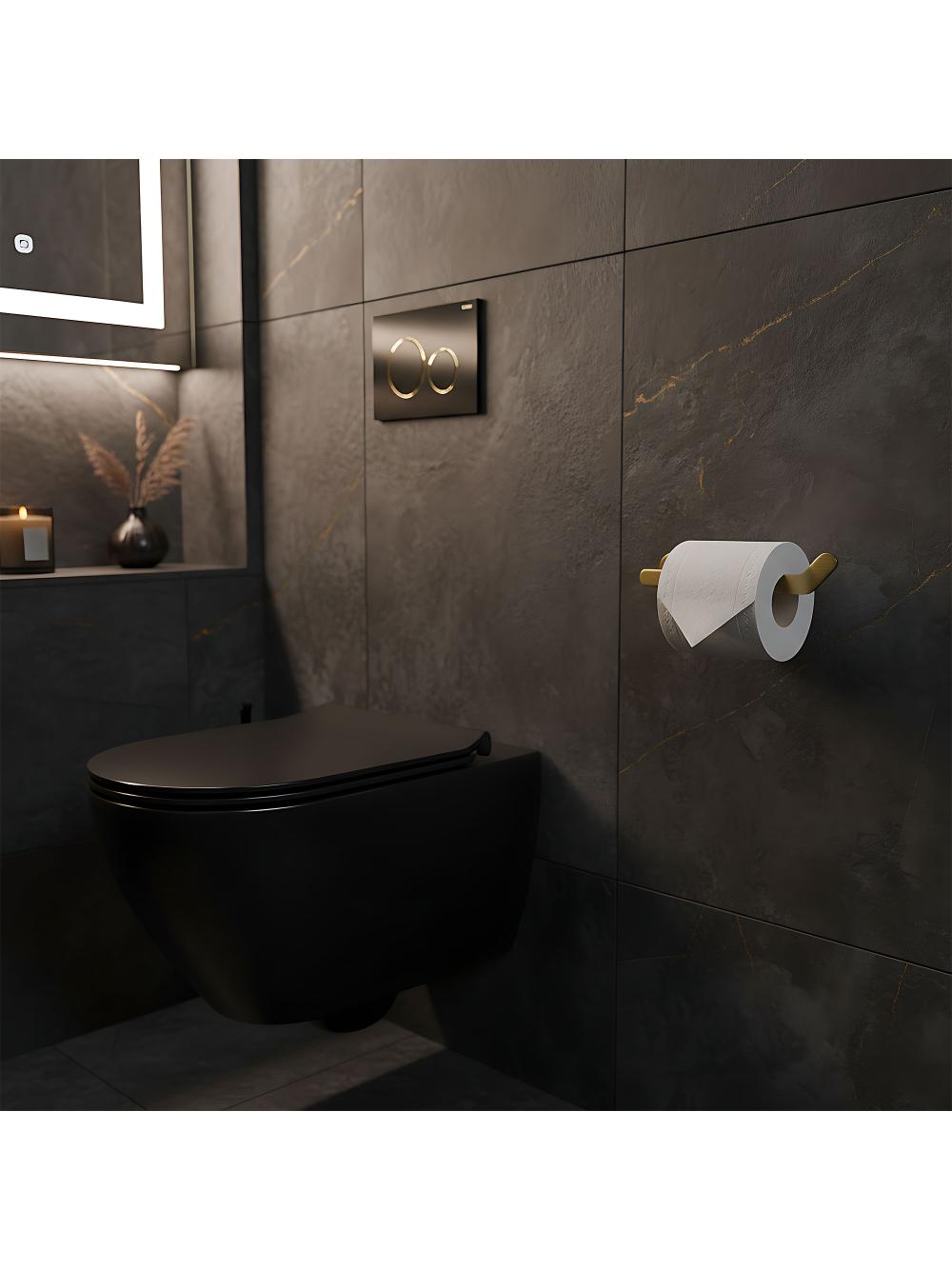 Uchwyt na papier toaletowy 109 Til Złoty Szczotkowany