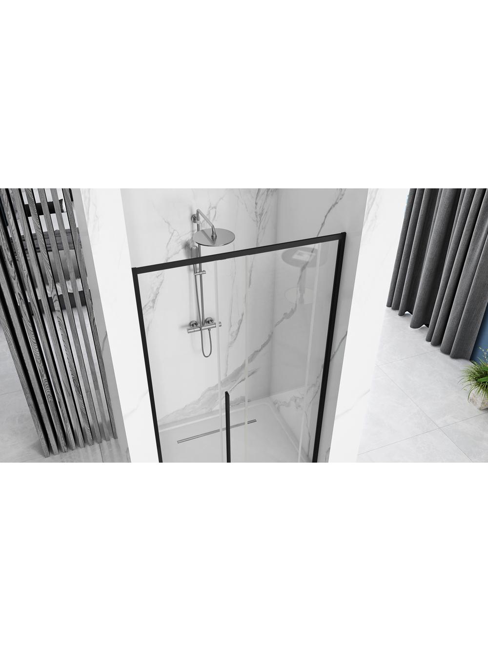 Drzwi prysznicowe SOLAR BLACK MAT 130