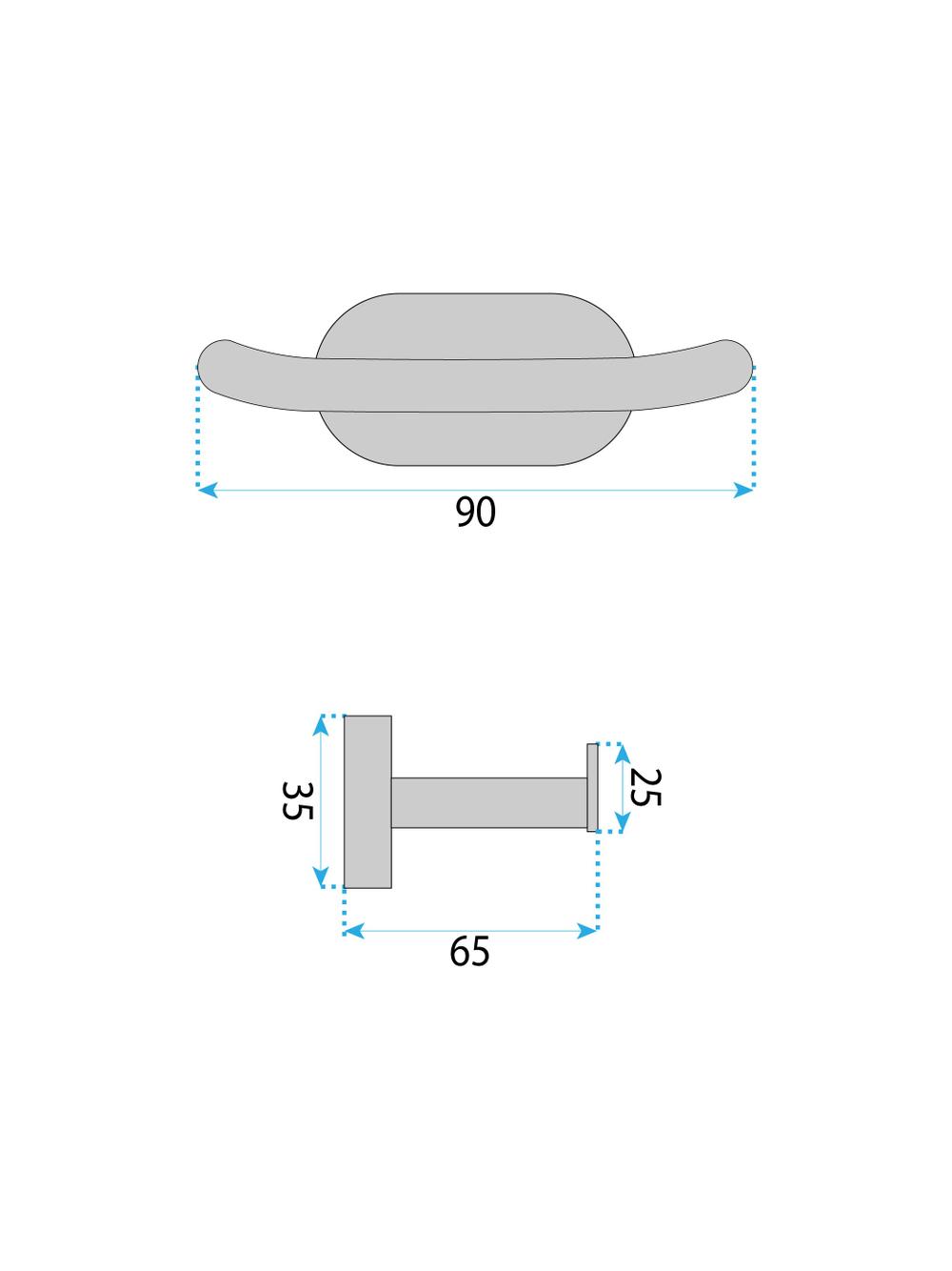 Wieszak łazienkowy Til 105 Czarny