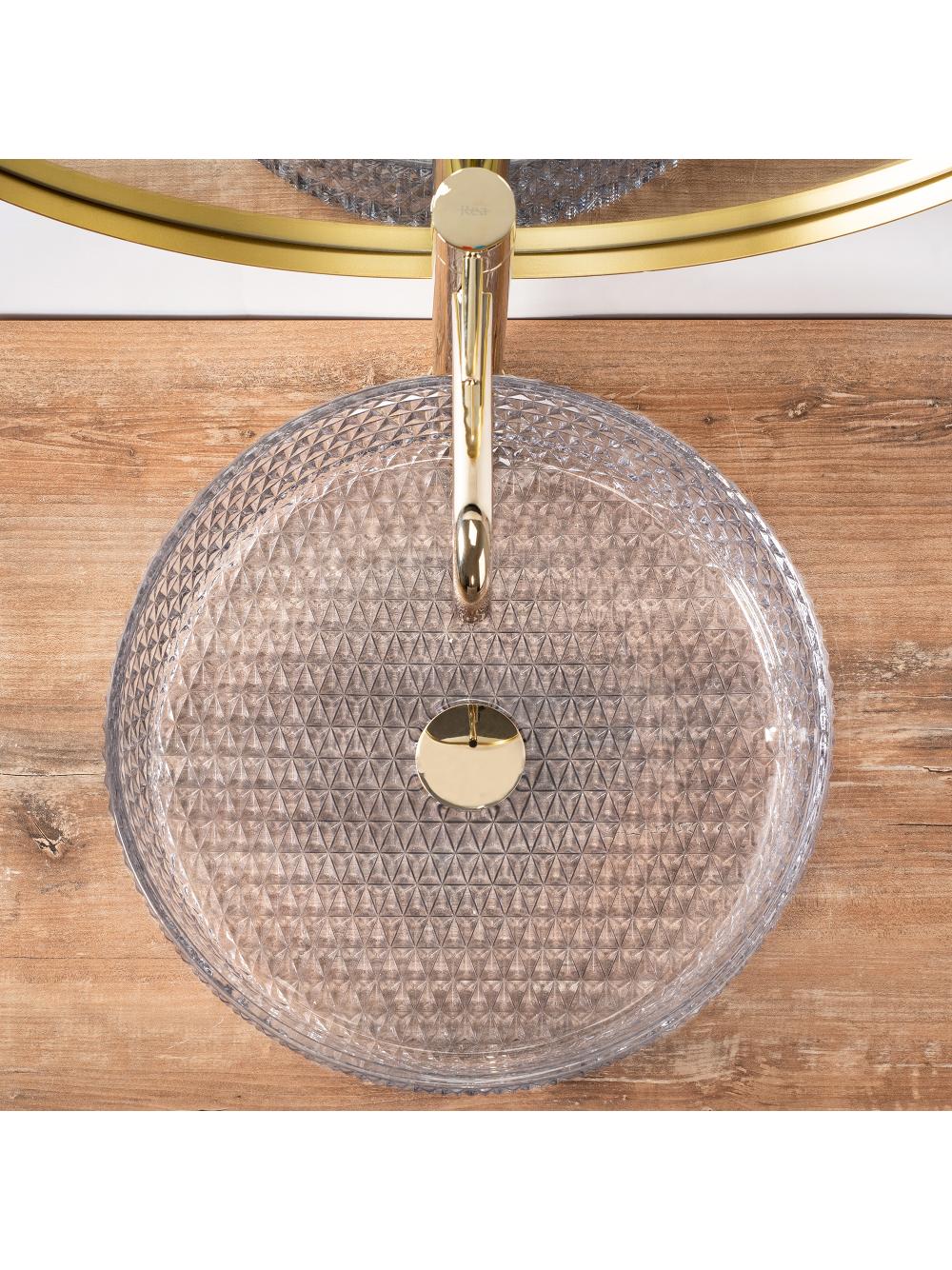 Umywalka nablatowa Rea Cristal Transparent 39