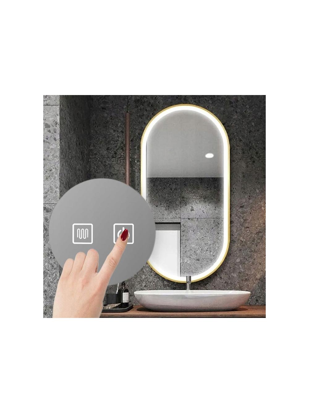 LUSTRO ŚCIENNE LED OVL 50x100cm Złote