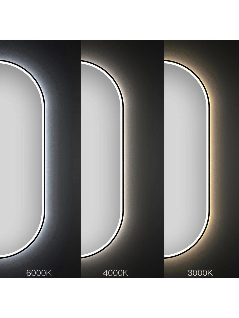 LUSTRO ŚCIENNE LED OVL 50x100cm Czarne