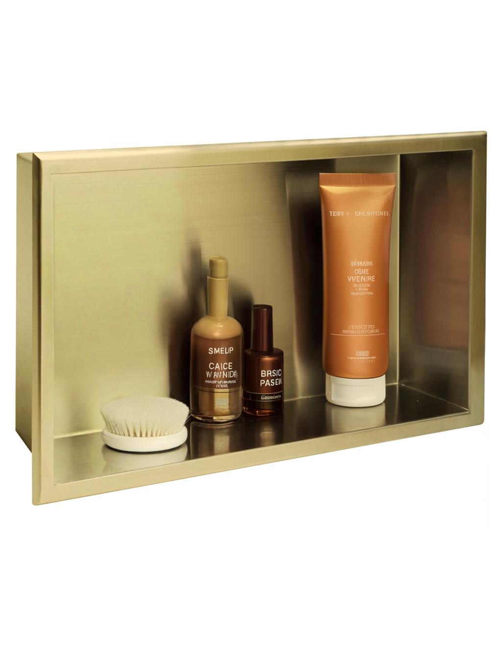 bathroom shelf 30x45 gold brush