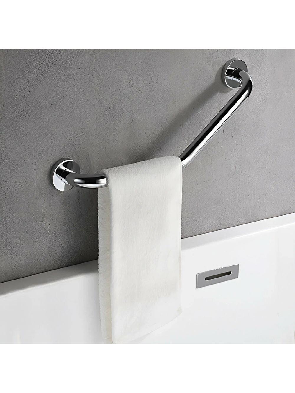 Barra de apoyo angular para baño Chrome