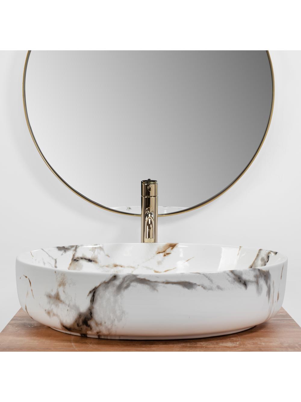 Umywalka nablatowa REA Queen Carrara Shiny