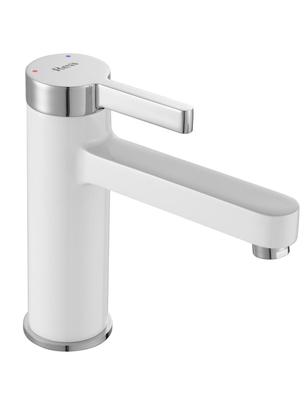 Bateria Umywalkowa REA POLO Biała Chrom Niska