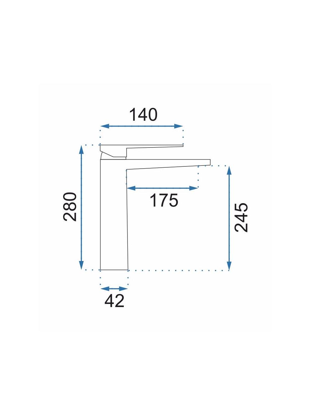 Bateria Umywalkowa REA PARKER Nikiel Szczotkowany INOX Wysoka