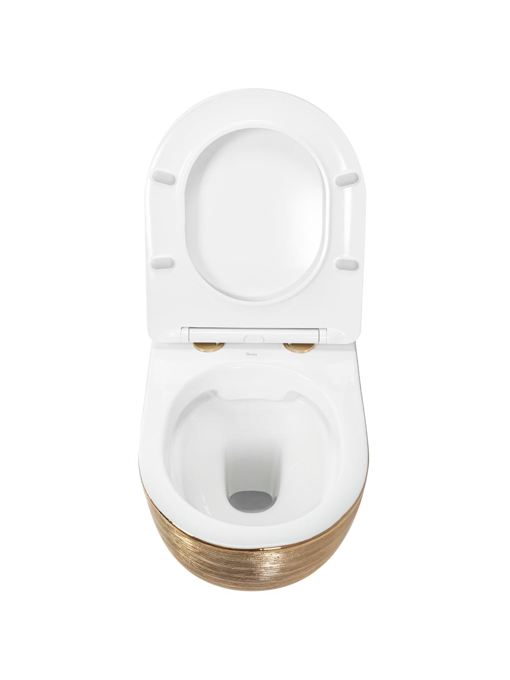 Misa WC podwieszana Carlo Flat złota szczotkowana