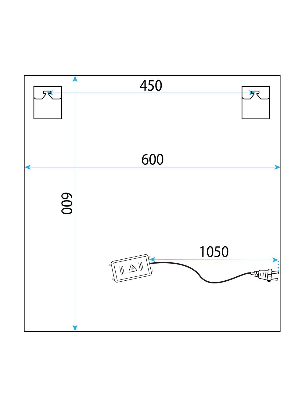 LUSTRO ŚCIENNE LED 60x60 YH-BL-12