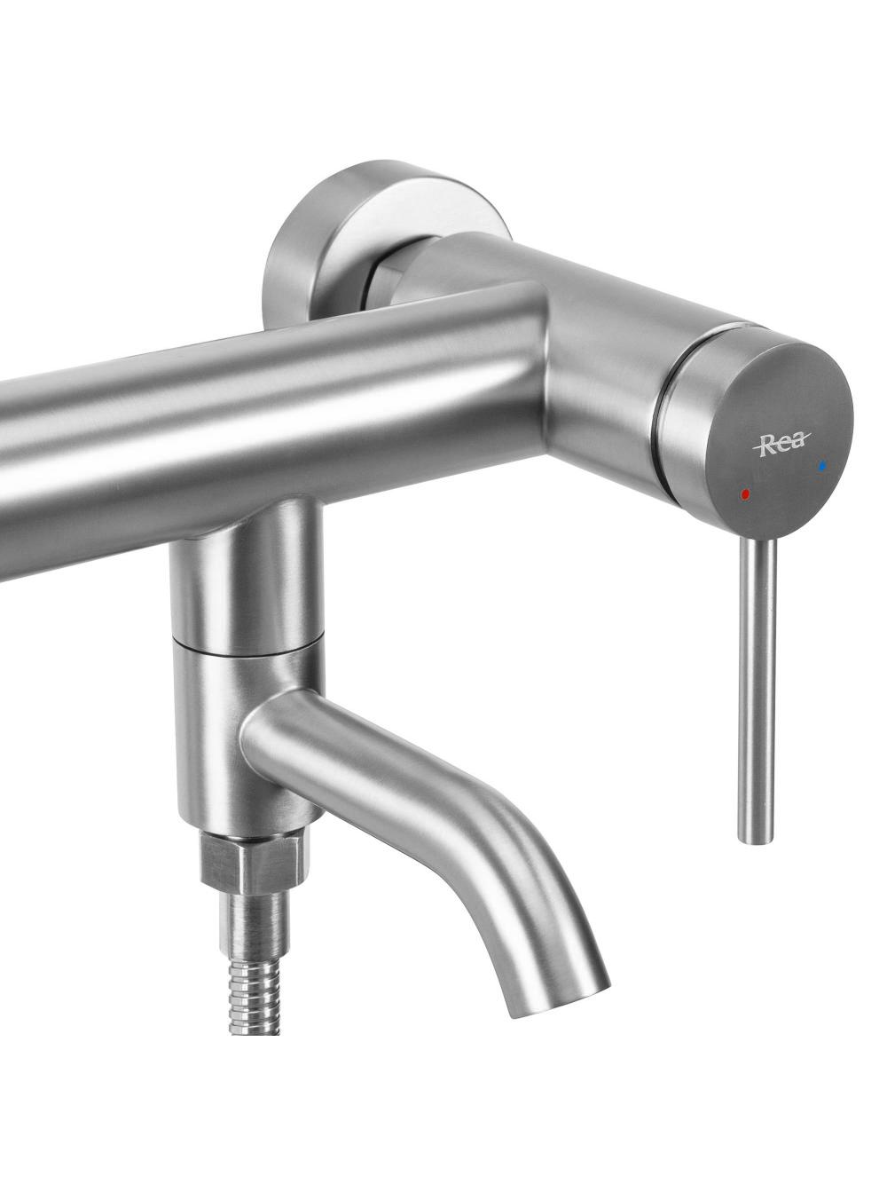 Bateria wannowa REA Clif Nikiel szczotkowany Inox