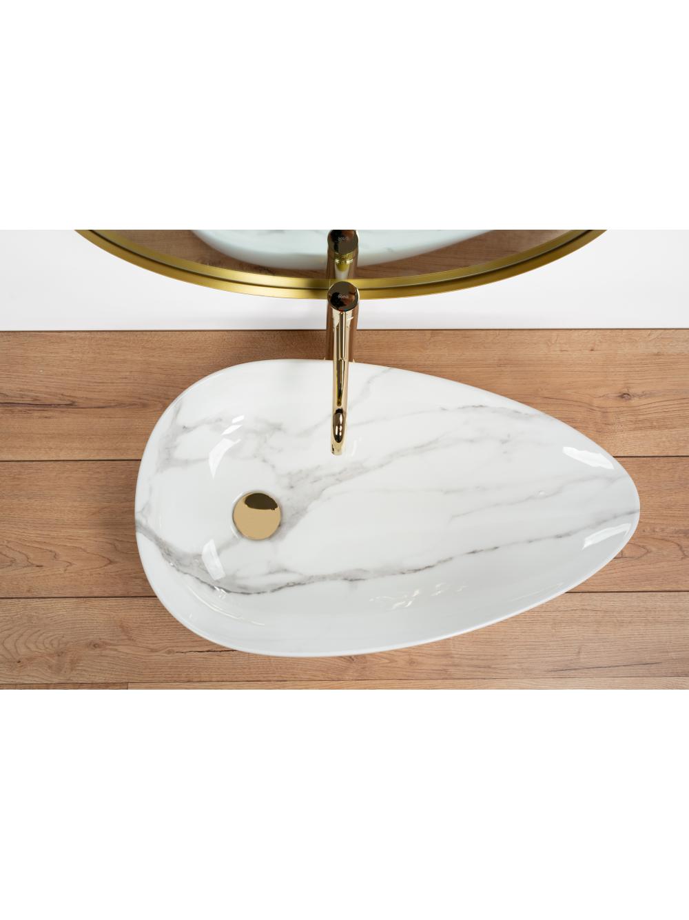 Umywalka nablatowa Rea Greta 65 Bianco Shiny
