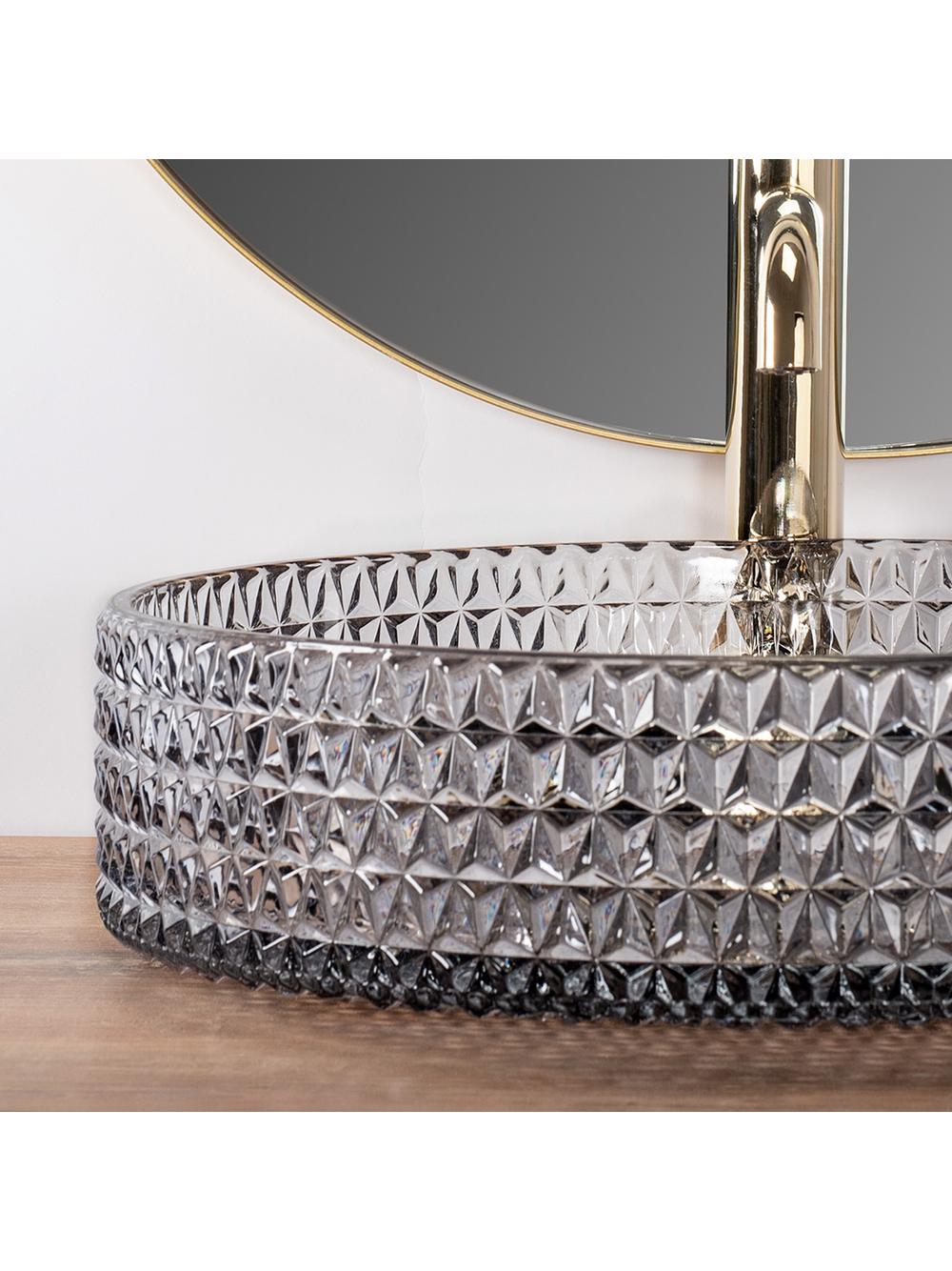 Umywalka nablatowa Rea Cristal Grey 39
