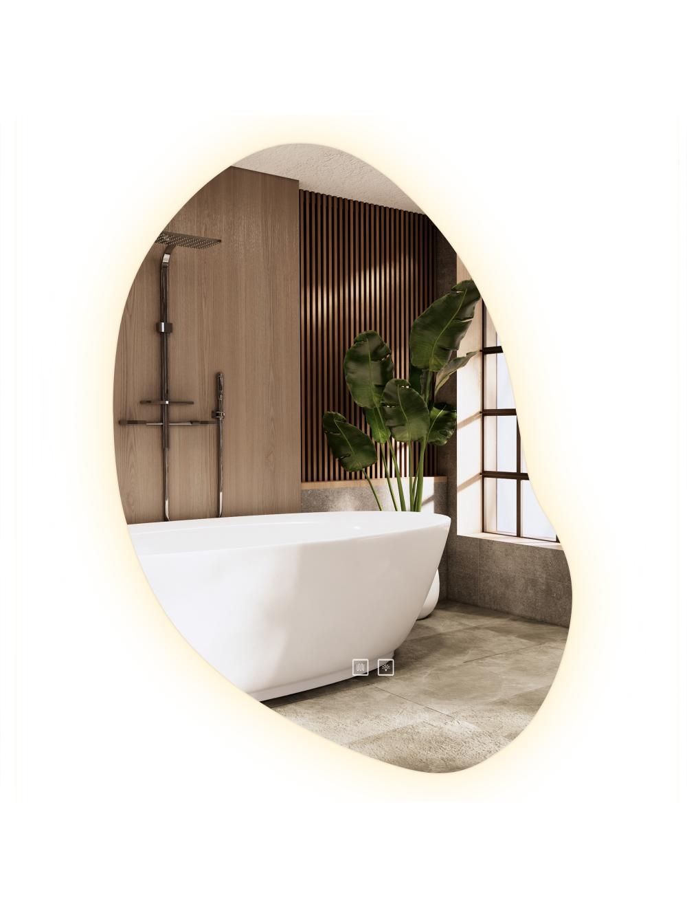LED sienas spogulis 80x60cm CLOUD C