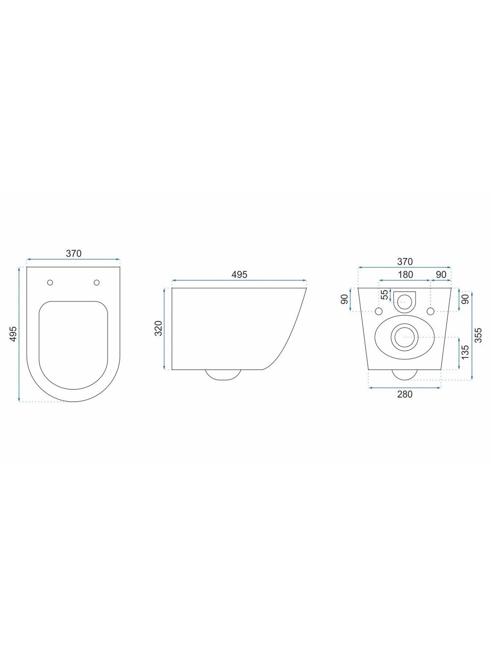 Zestaw Misa WC Carlo Mini Flat + Bidet Carlo Mini złoto biała