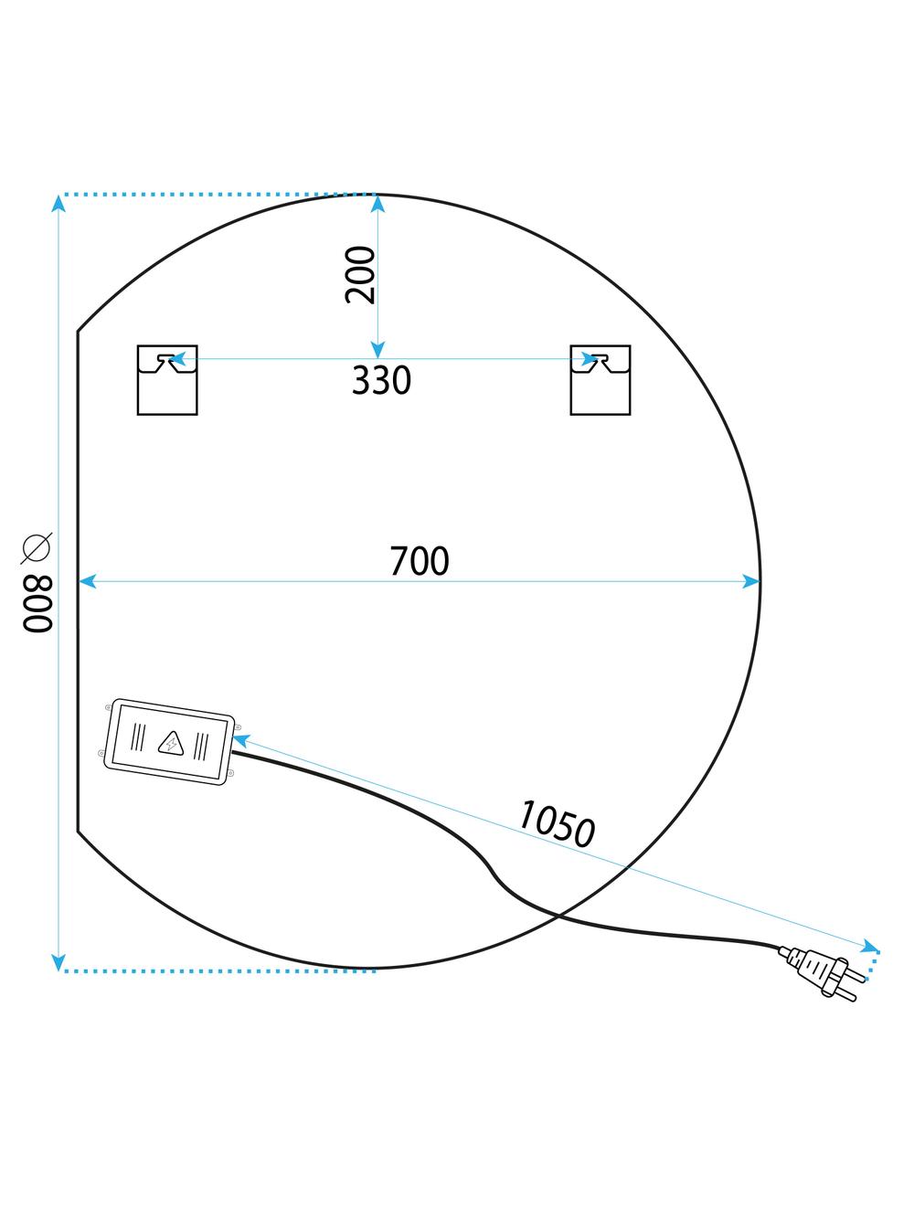 LUSTRO ŚCIENNE LED 80x70cm YH-3355