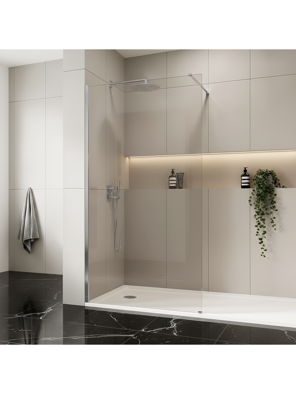 Ścianka prysznicowa Rea Flexi Transparent / Chrome 130