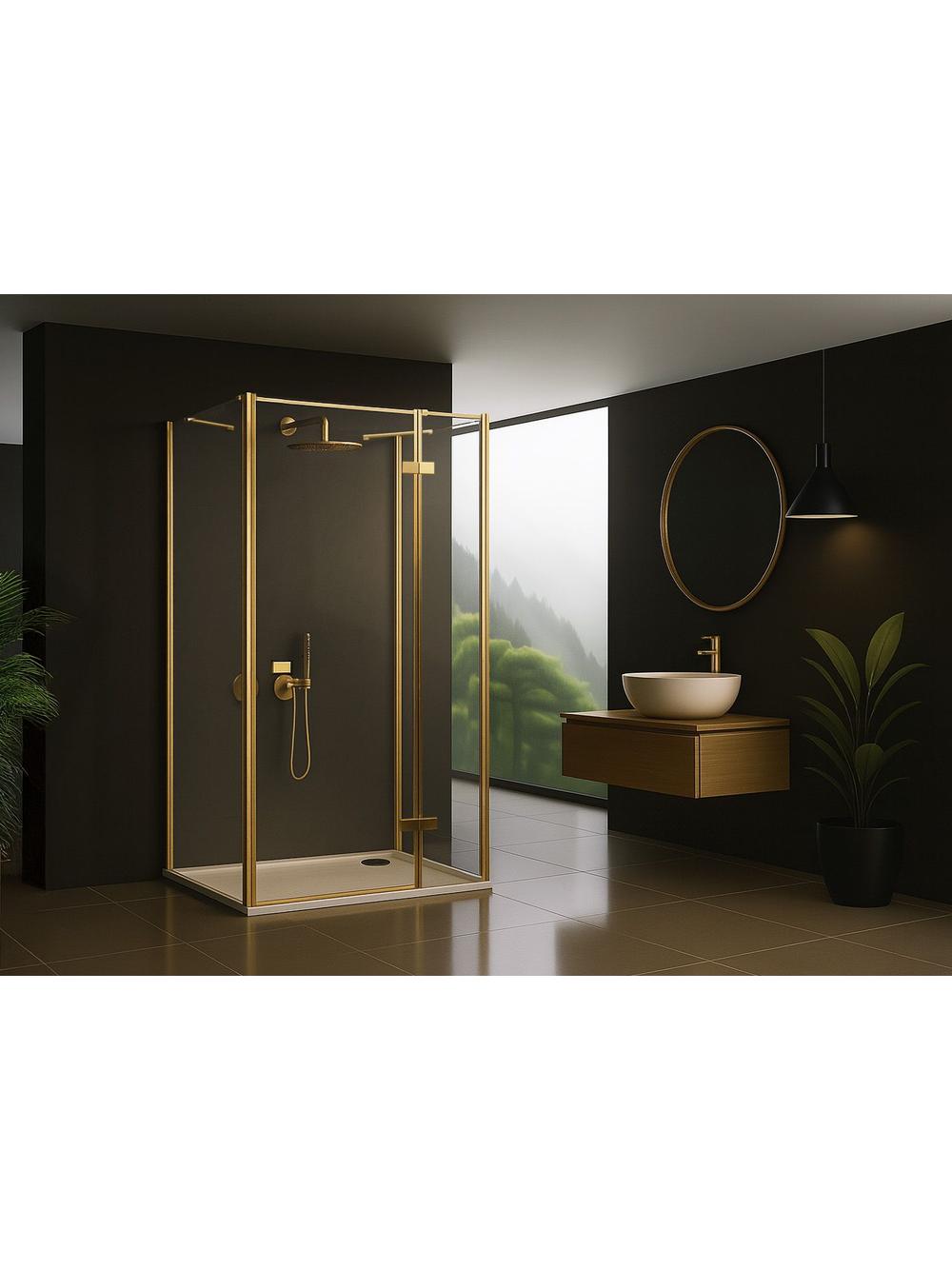 Shower enclosure Rea Atlas 80x90 Brush Gold