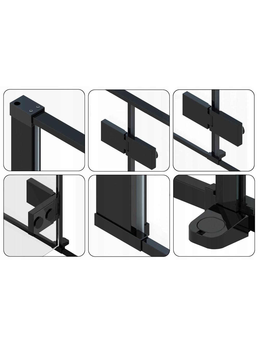 Drzwi prysznicowe FARGO BLACK MAT 100
