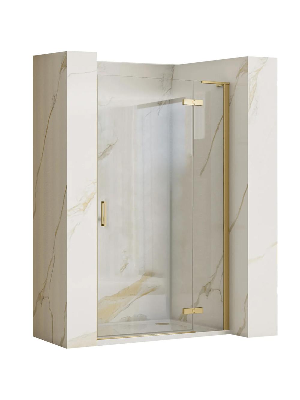 Porte de douche Rea Hugo 80 Gold Brush + profilé