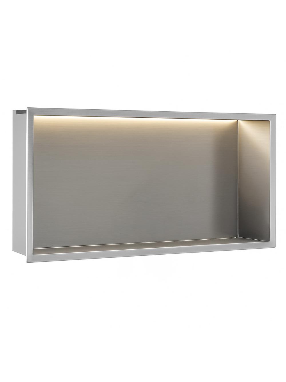 UGRADBENA KUPAONSKA POLICA LED 30x60 steel brush
