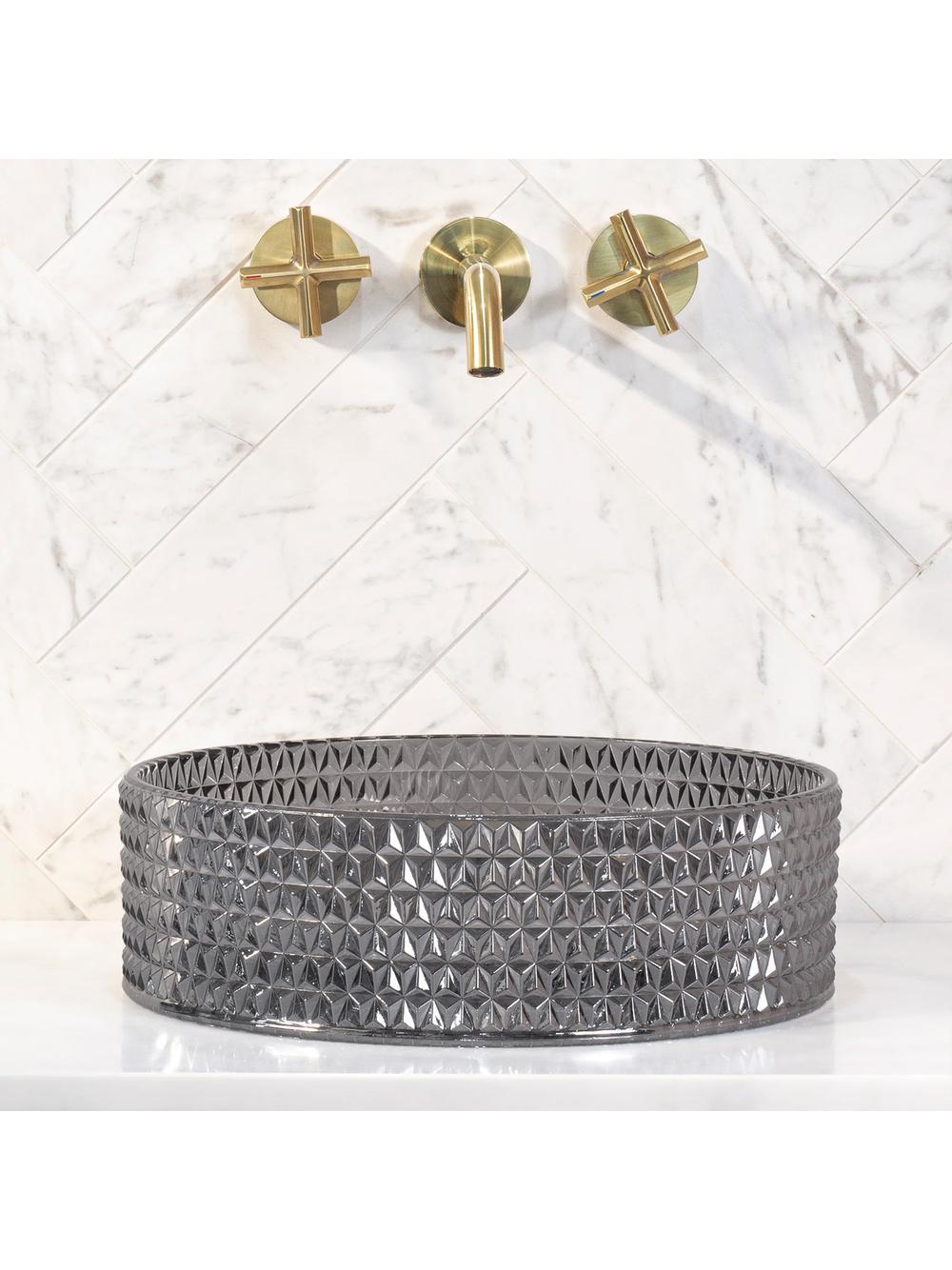 Umywalka nablatowa Rea Cristal Black
