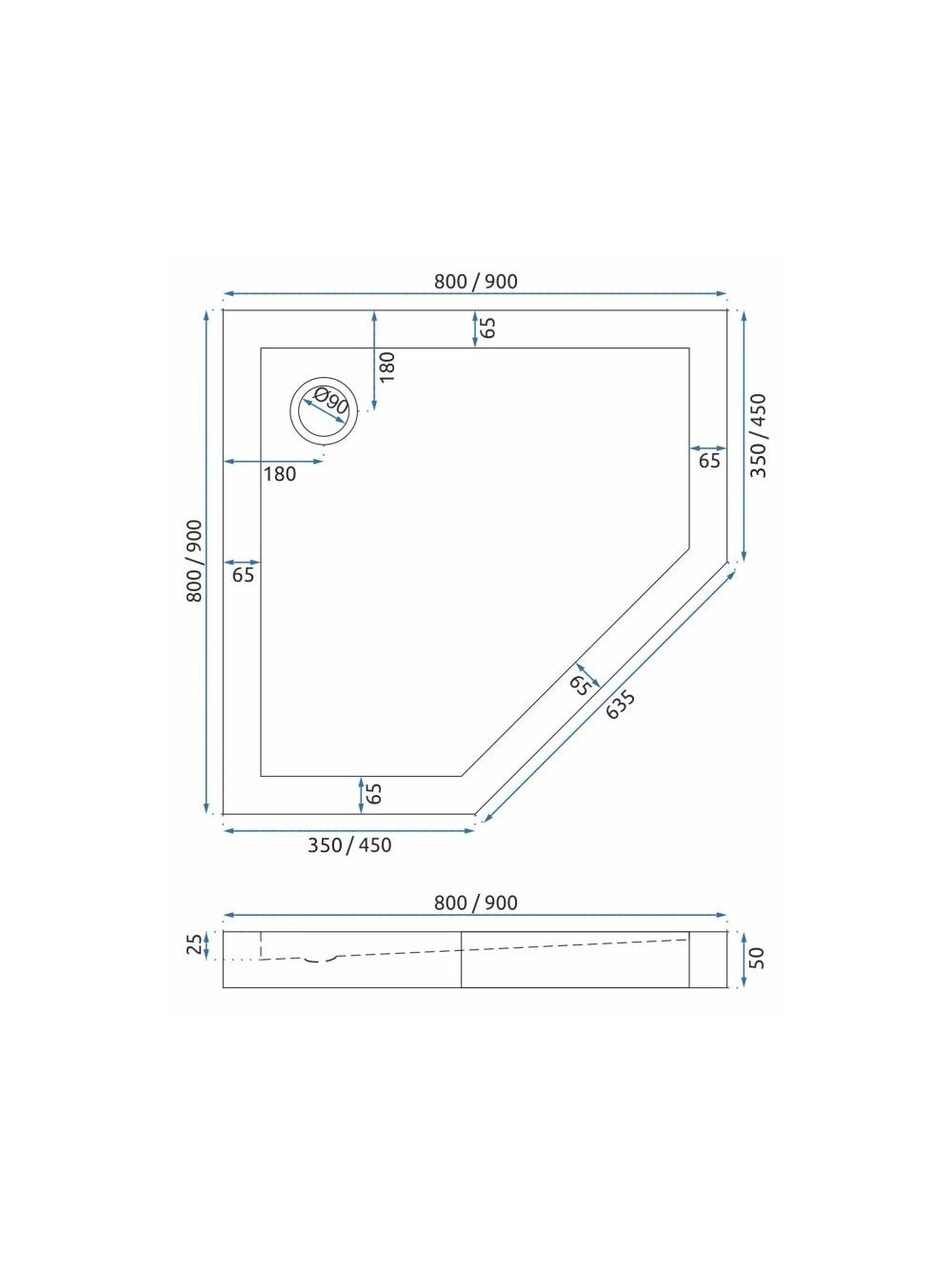 Kabina Prysznicowa Rea DIAMOND 90x90 Złota Szczotkowana