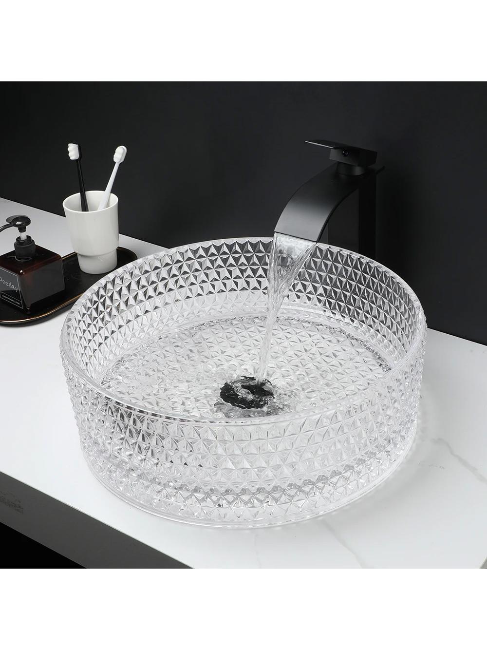 Umywalka nablatowa Rea Cristal Transparent 35