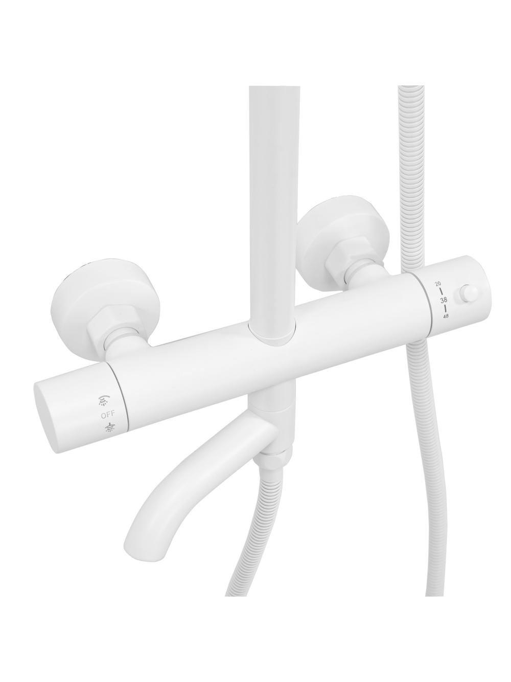 Kit de douche avec Thermostat Lungo White Mat