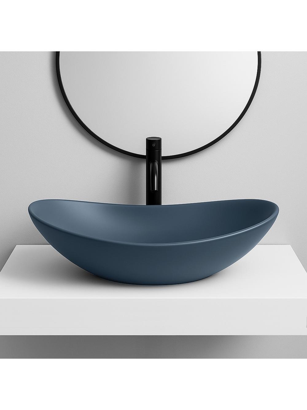 Πάγκος νιπτήρας Rea Royal Blueberry Matt: 61.5 x 35.5 x 15.5 cm
