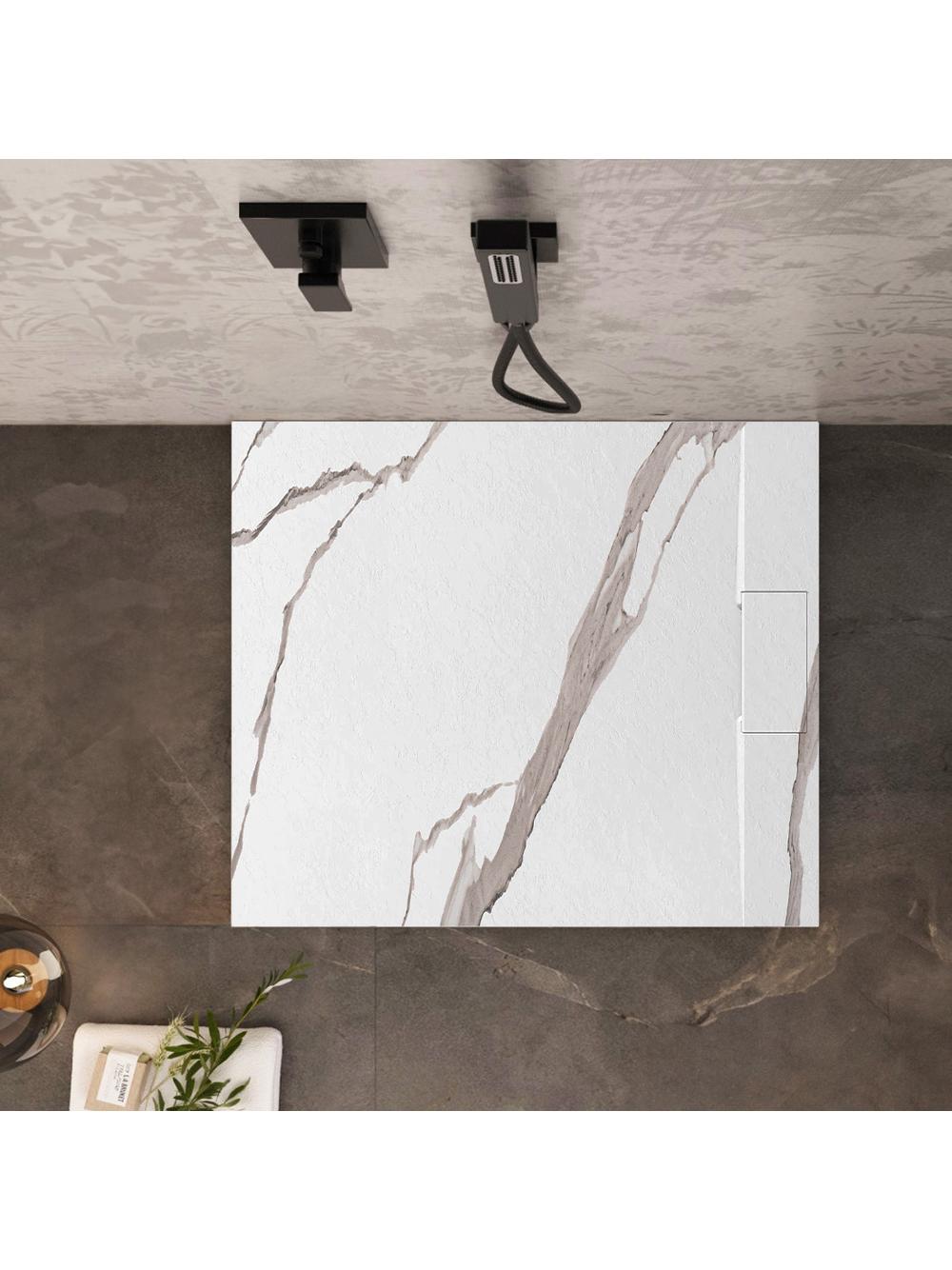 Brodzik prysznicowy Bazalt CARRARA WHITE 90x90