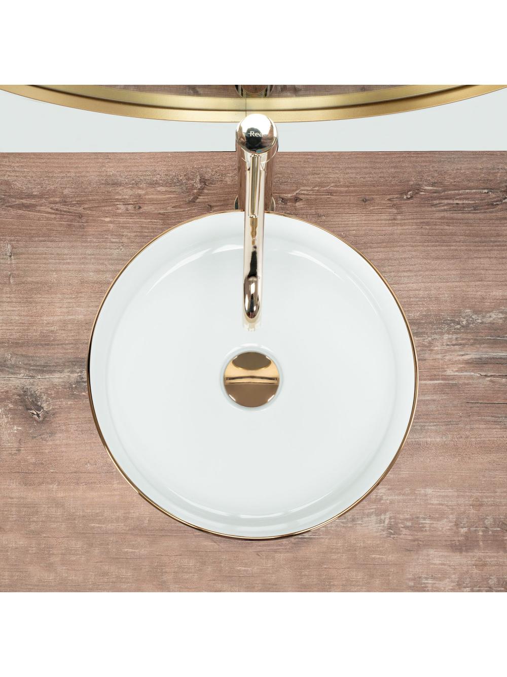 Umywalka nablatowa Rea Sami Gold Edge